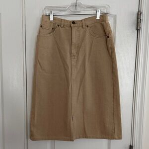 Eddie Bauer Khaki Denim A-Line Skirt